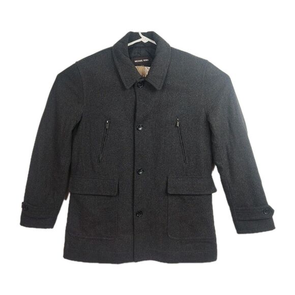 Michael Kors Other - Michael Kors Winter Coat Men's L Gray Full-Button 54% Wool Pockets Insulated